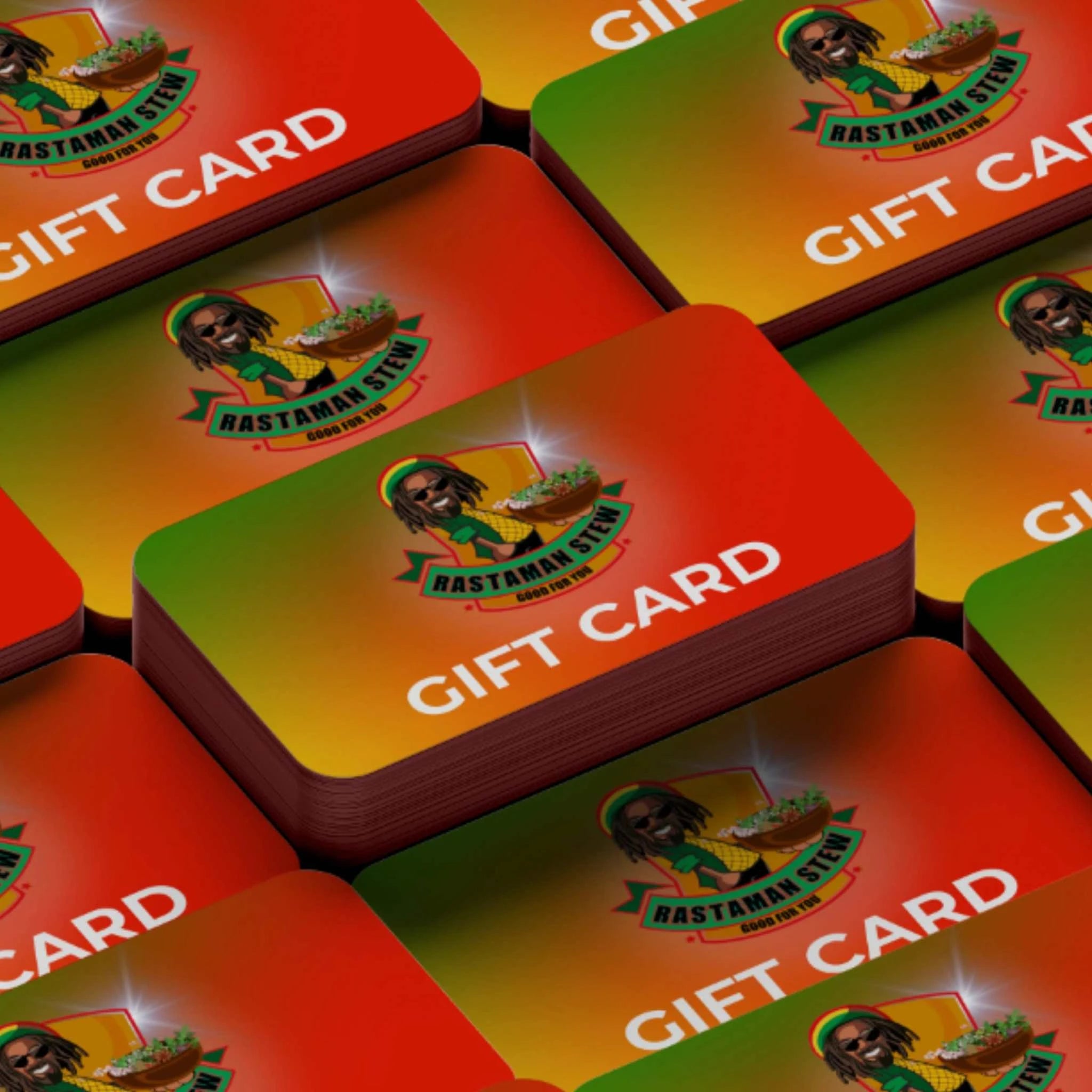 RASTAMAN STEW GIFT CARD offering flavor-rich Caribbean-inspired organic products.