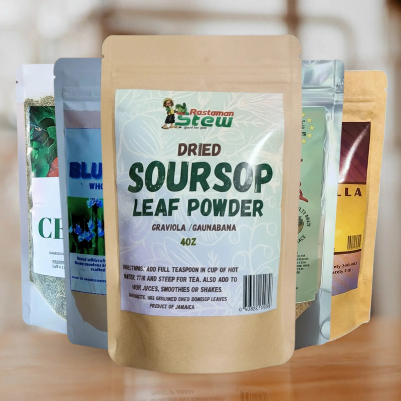 Jamaican Powdered Herbal Tea – Soursop, Sarsaparilla & Caribbean Superfood Blends