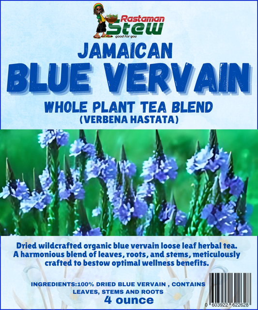Rastaman Stew Jamaican Blue Vervain Loose Leaf Tea, Herbal Relaxation Blend