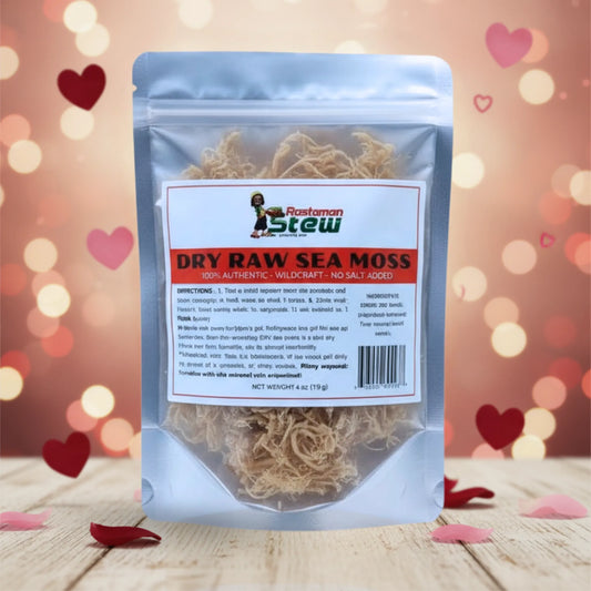 RastaMan Stew Sea Moss 4 oz 113g Wildcrafted Sun Dried Sea Moss from Jamaica