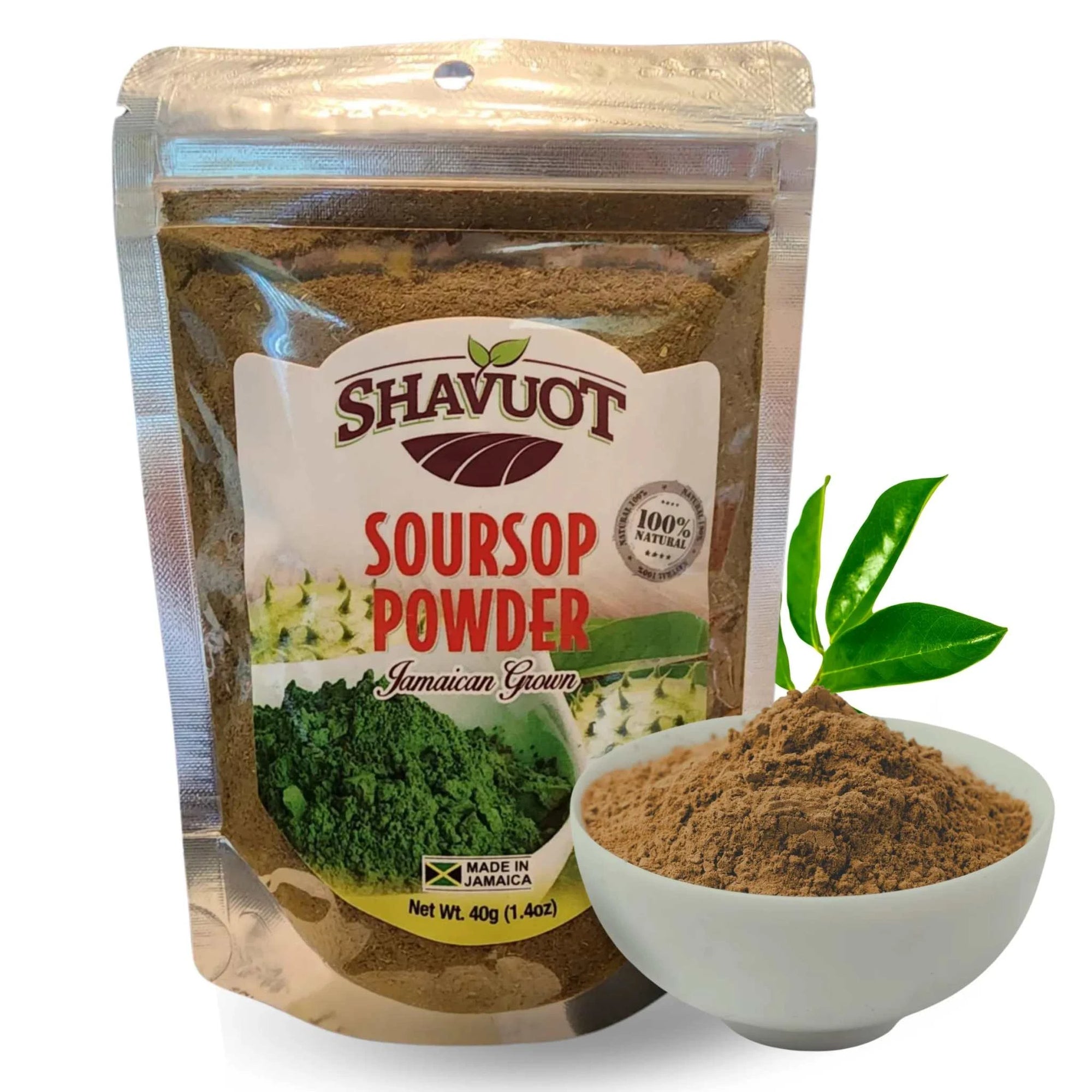 Close-up of Shavuot soursop powder, ideal for brewing healthy soursop powder tea