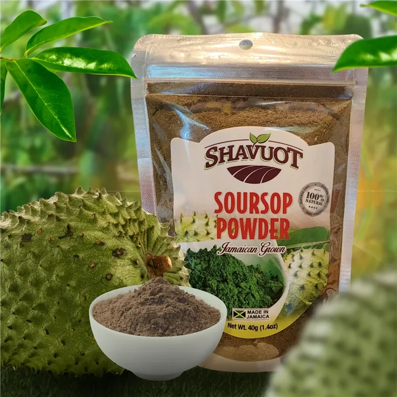 Pack of Shavuot soursop powder used to prepare soursop powder tea at home