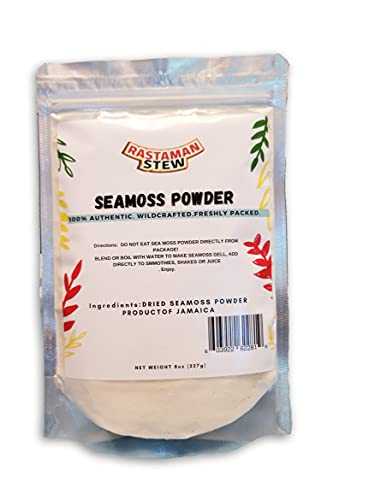 Jamaican Sea Moss Powder 8oz package with Rastaman Stew branding.