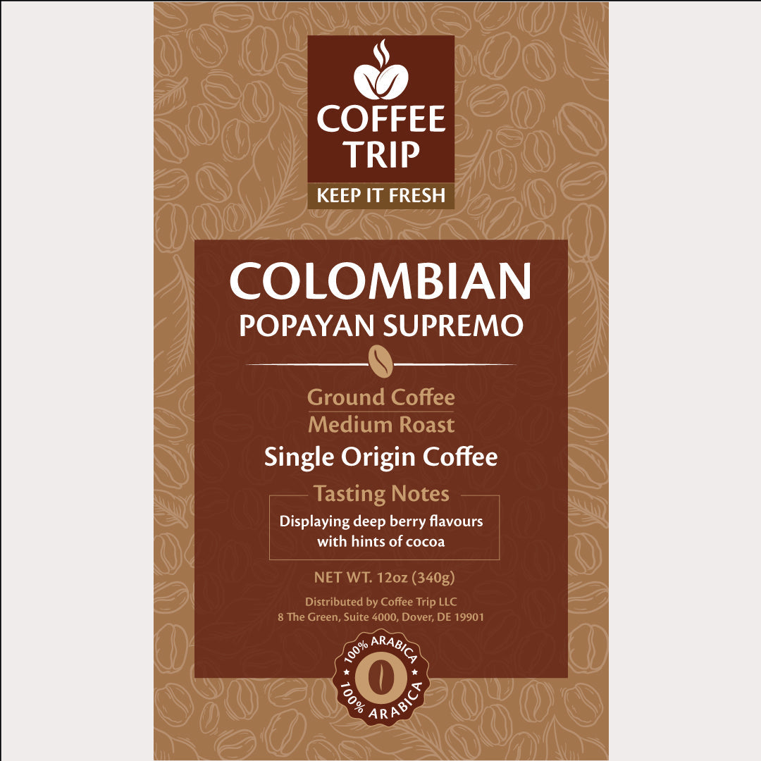 COLOMBIAN Popayan SUPREMO, Ground coffee, Medium roast 12ozColombian Popayan Supremo Coffee Beans
Tasting Notes:Full-bodied and decadent, Colombian Popayan Supremo coffee displays deep berry flavors with hints of cocoa. ThisSingle OriginScarlet HeraRastaman StewCOLOMBIAN Popayan SUPREMO, Ground coffee, Medium roast 12oz